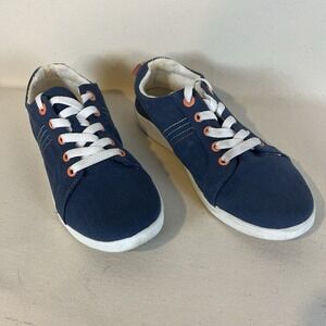 Vionic Beach Stinson Sneakers Canvas‎ Lace Up Comfort Shoes Blue Size 8